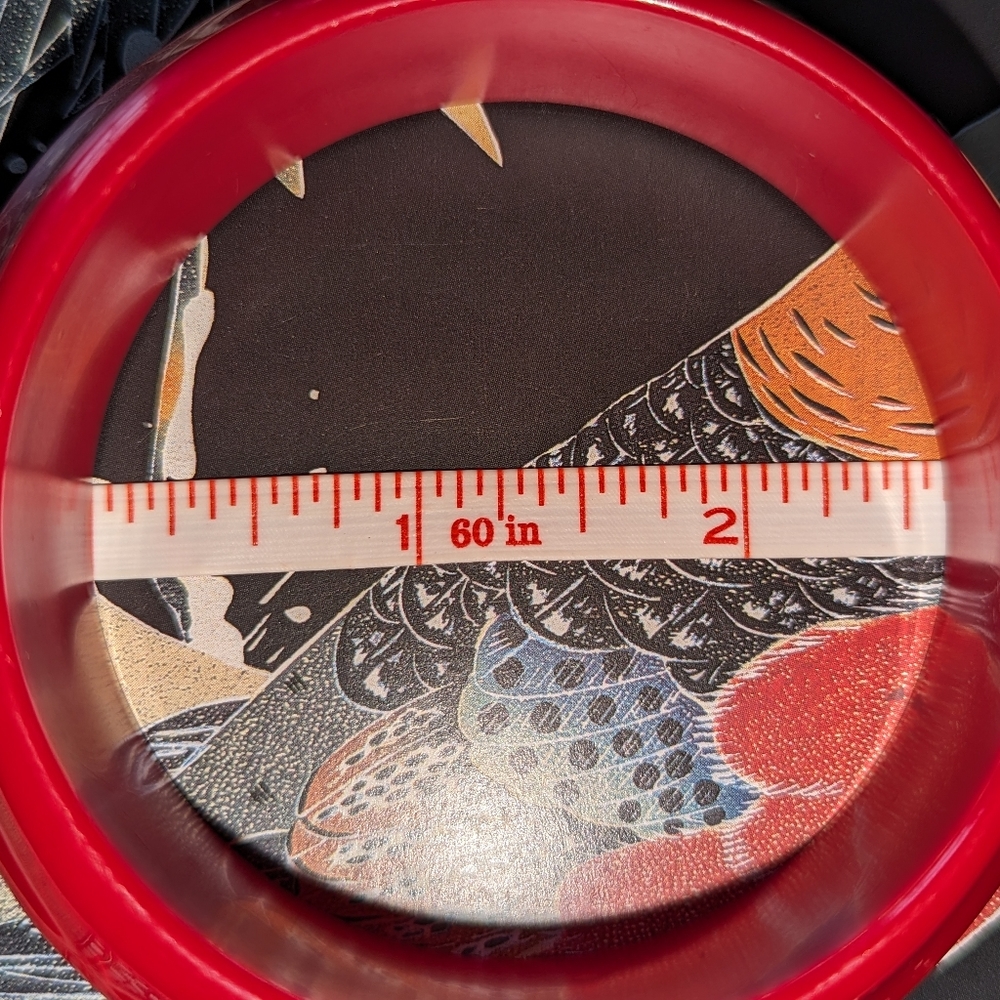 ❤️🍒 Wide Vintage Bangle Bright Cherry Red Space Age Bracelet ♥️🍒♥️ - Picture 11 of 13